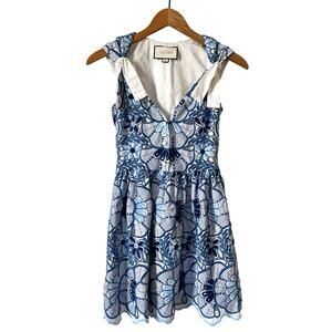 ALEXIS Blue Lace Mini Sleeveless Sundress Size XS X-Small